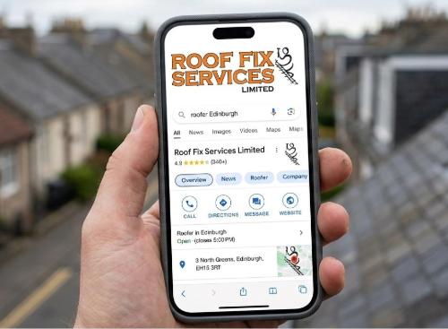 Roof fix services on mobile device 
